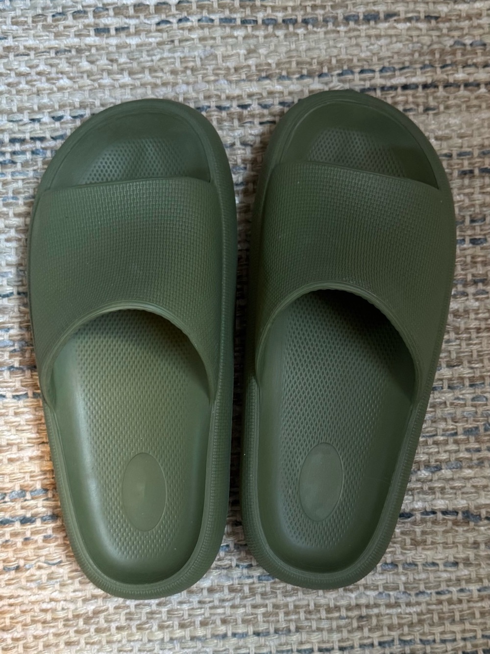 Olive Green Rubber Slide Sandals